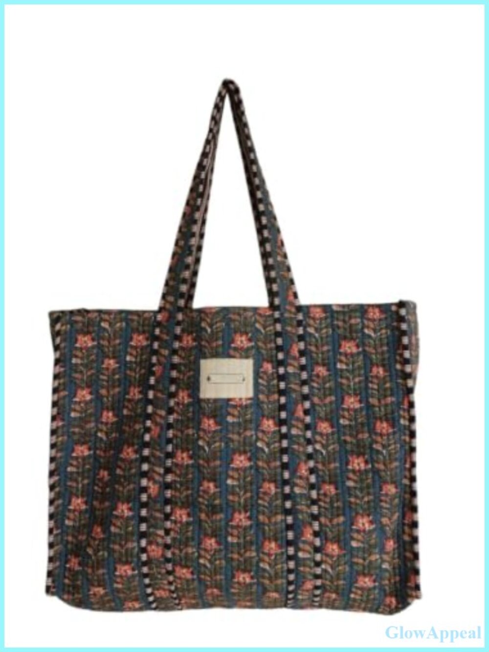 100% Cotton Lightweight Tote Bag with Interior Pocket, Casual Everyday Shoulder